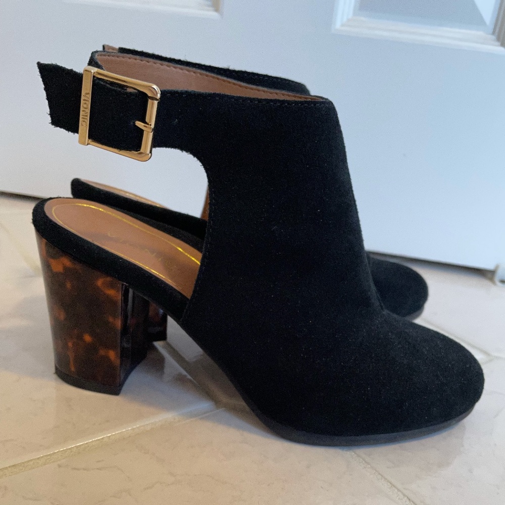 Vionic Black Suede Open Heel 9 Wide